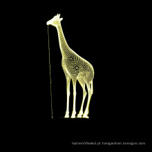 Ilusão 3D Animais Girafa LEVOU Mesa de Visão Noturna Lâmpada de Luz 7 Cor Toque Lâmpada Kiddie Crianças Crianças Família Presente de Férias